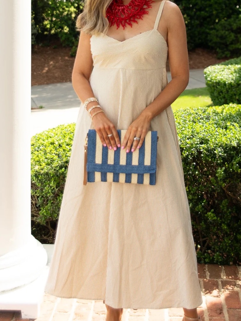 SWANK Cream Maxi Sundress with Spaghetti Straps
